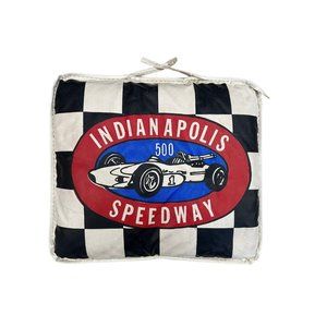 Vintage 1960's Indianapolis 500 Speedway Vinyl Stadium Cushion